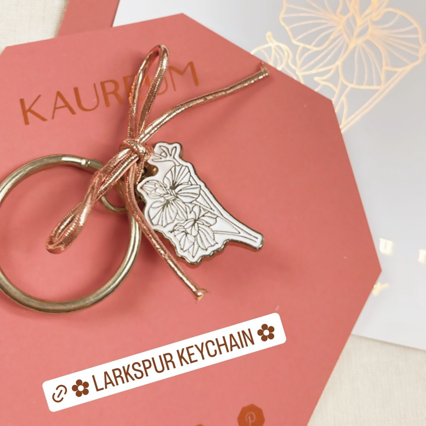 July Birth Flower Keychain (Larkspur)