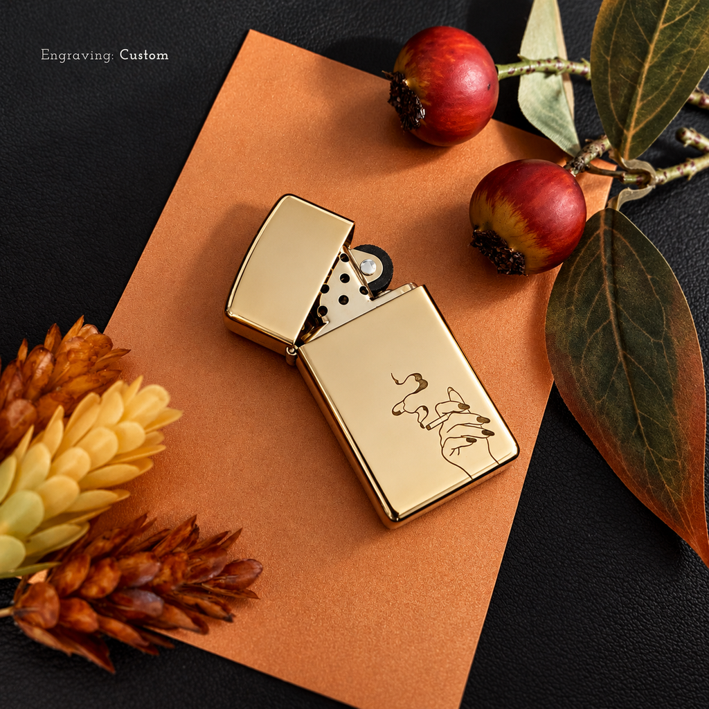 Zippo® Slim High Polish Brass Lighter ⬩ KAUREUM Exclusive