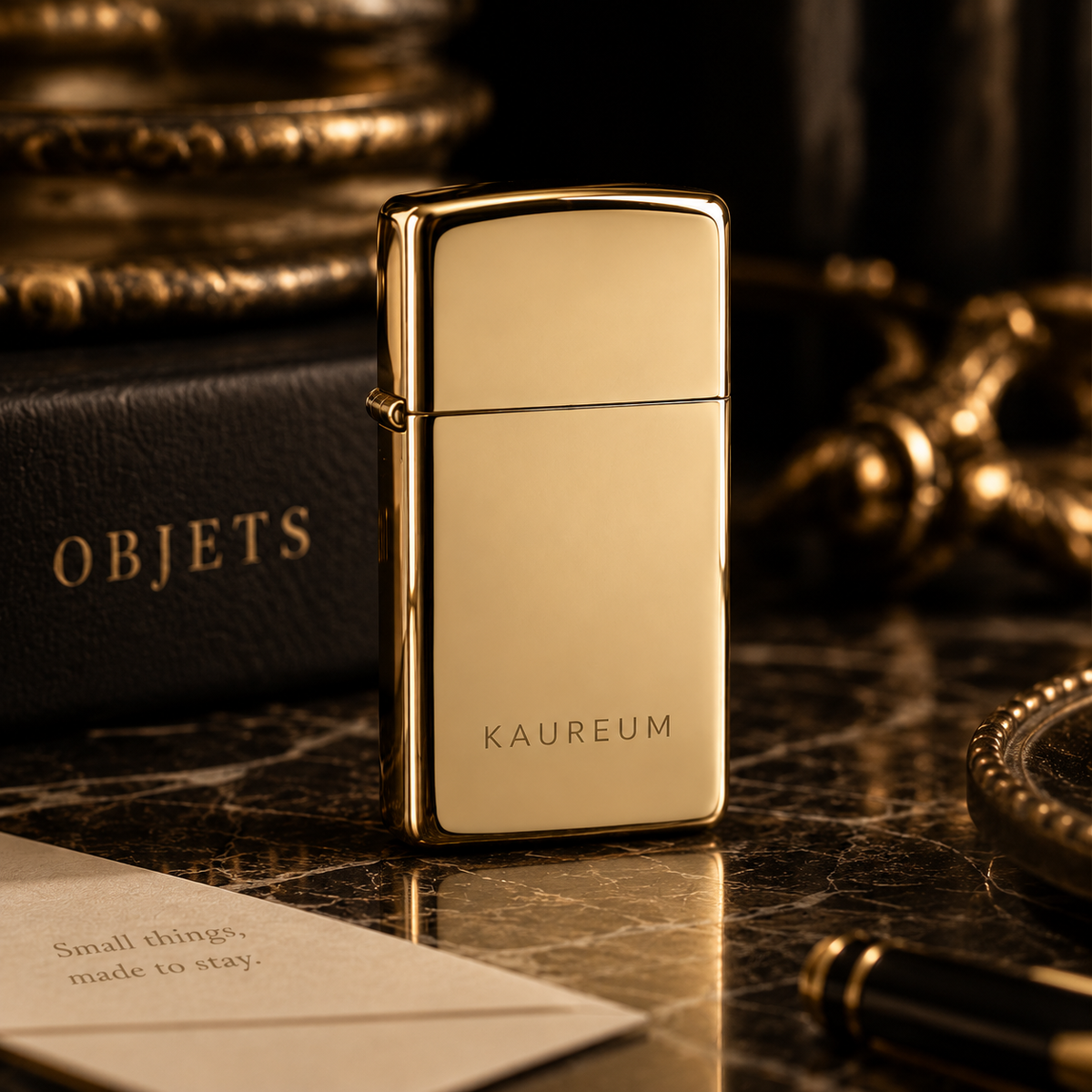 Zippo® Slim High Polish Brass Lighter ⬩ KAUREUM Exclusive