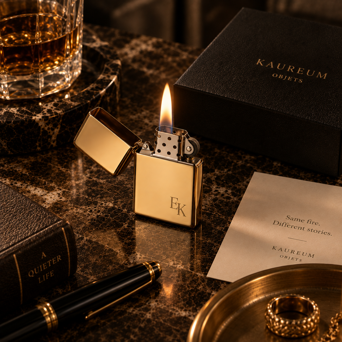 Zippo® Slim High Polish Brass Lighter ⬩ KAUREUM Exclusive
