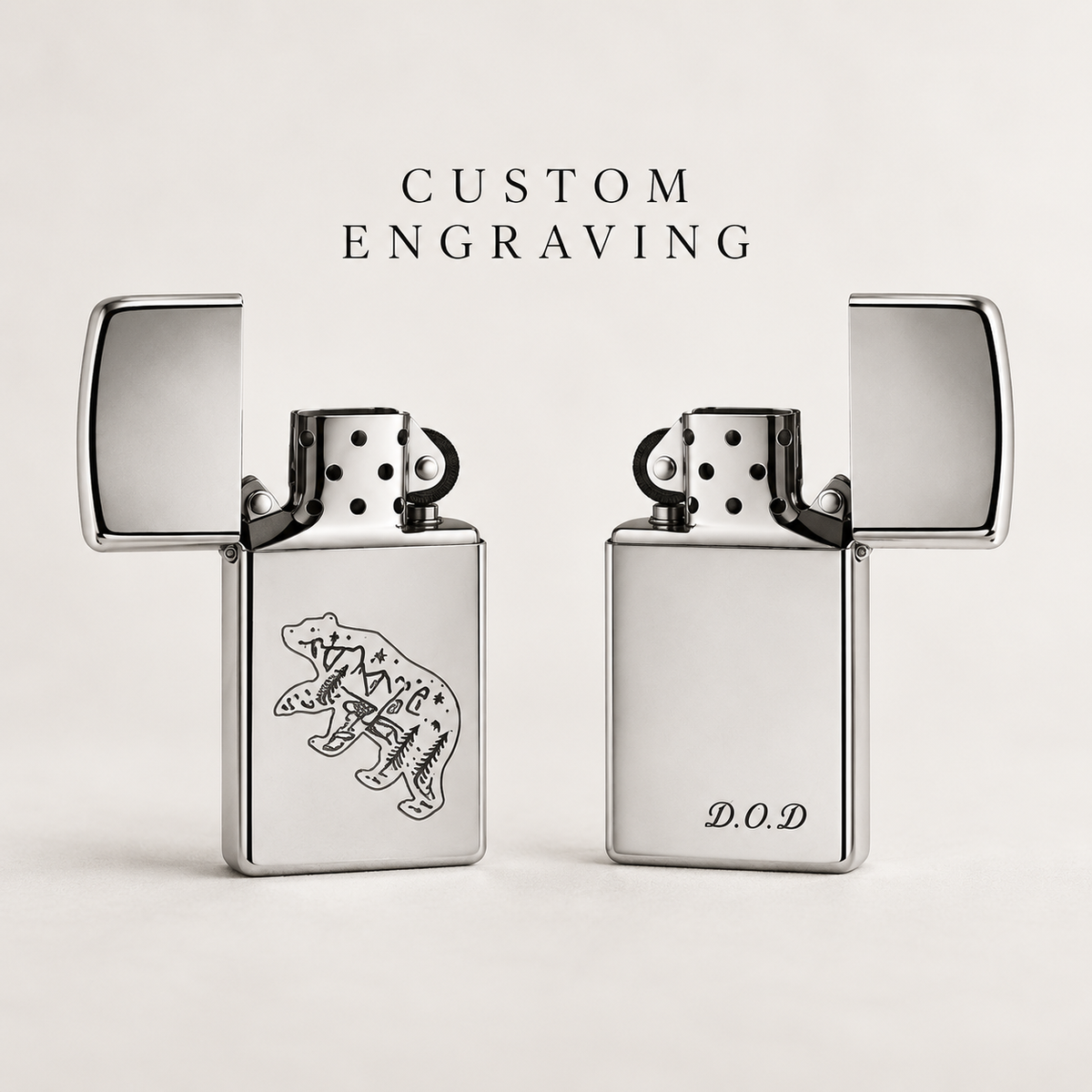 Zippo® Slim High Polish Chrome Lighter ⬩ KAUREUM Exclusive
