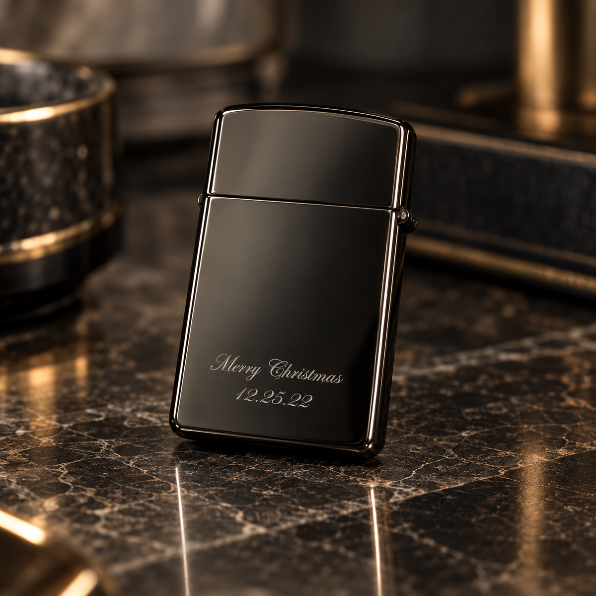 Zippo® Black Chrome Lighter ⬩ KAUREUM Exclusive
