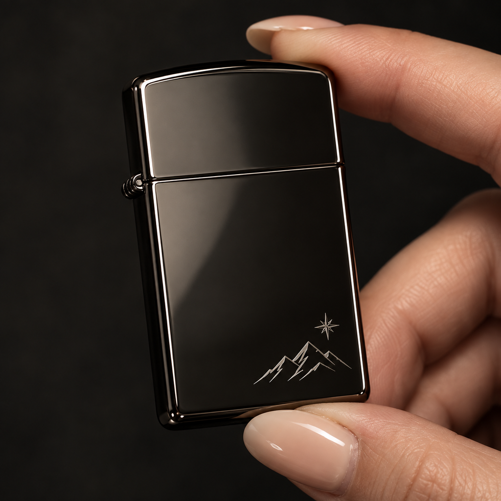 Zippo® Black Chrome Lighter ⬩ KAUREUM Exclusive