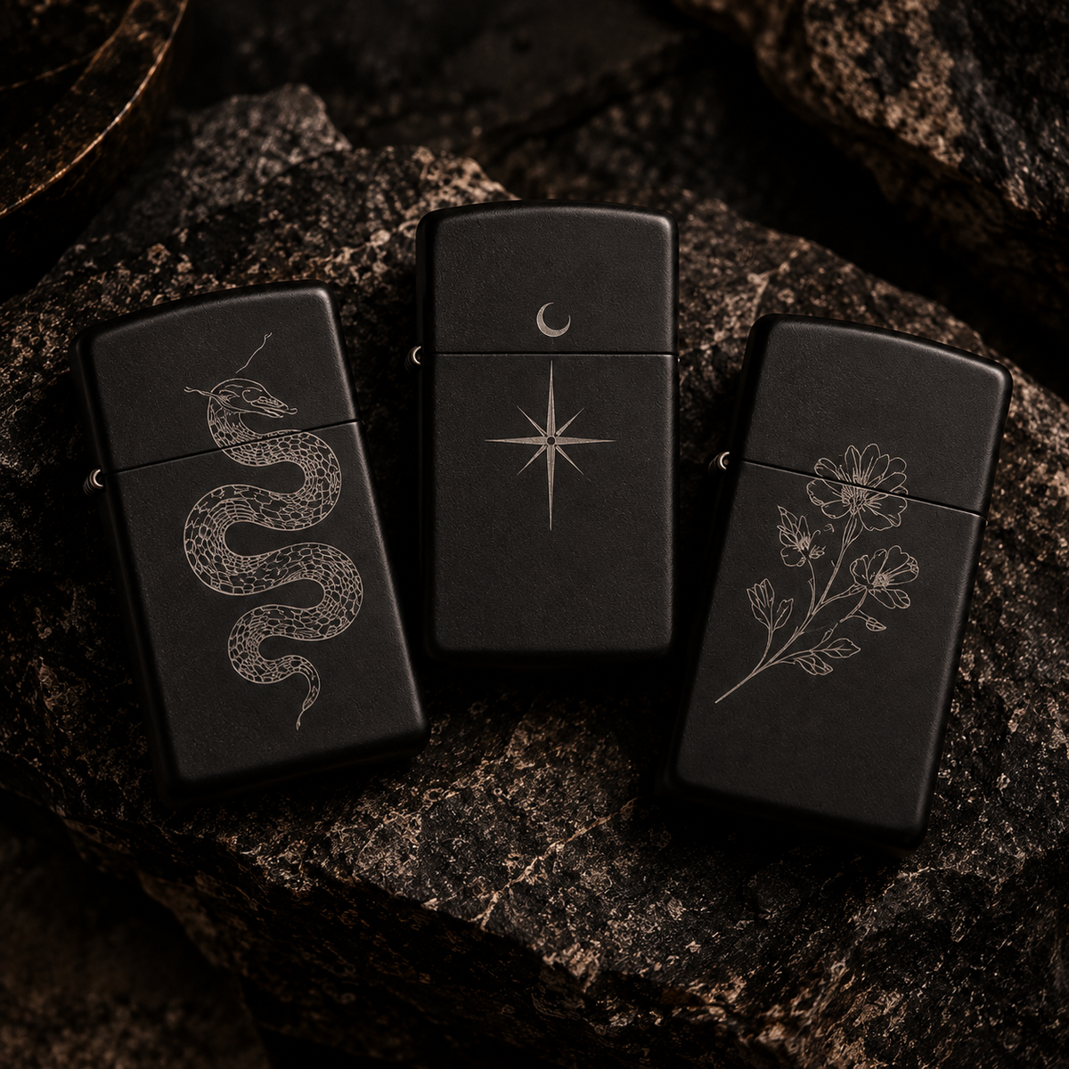 Zippo® Matte Black Lighter ⬩ KAUREUM Exclusive