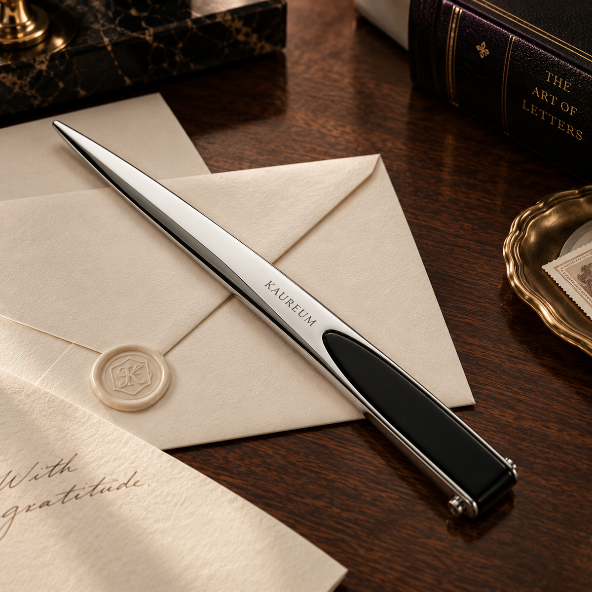 Black Inlay Letter Opener