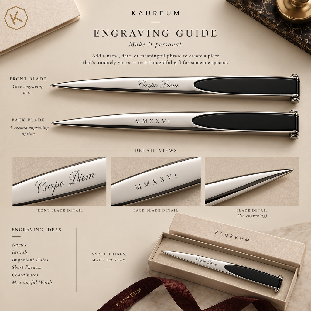 Black Inlay Letter Opener