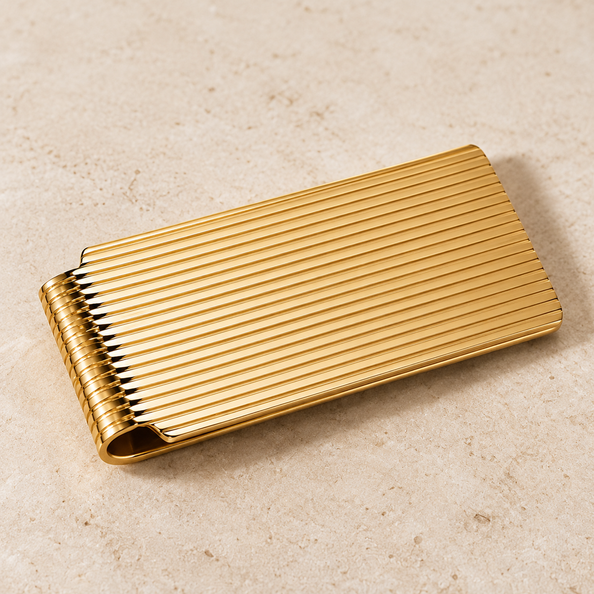 Grooved Money Clip ⬩ 14K Solid Gold