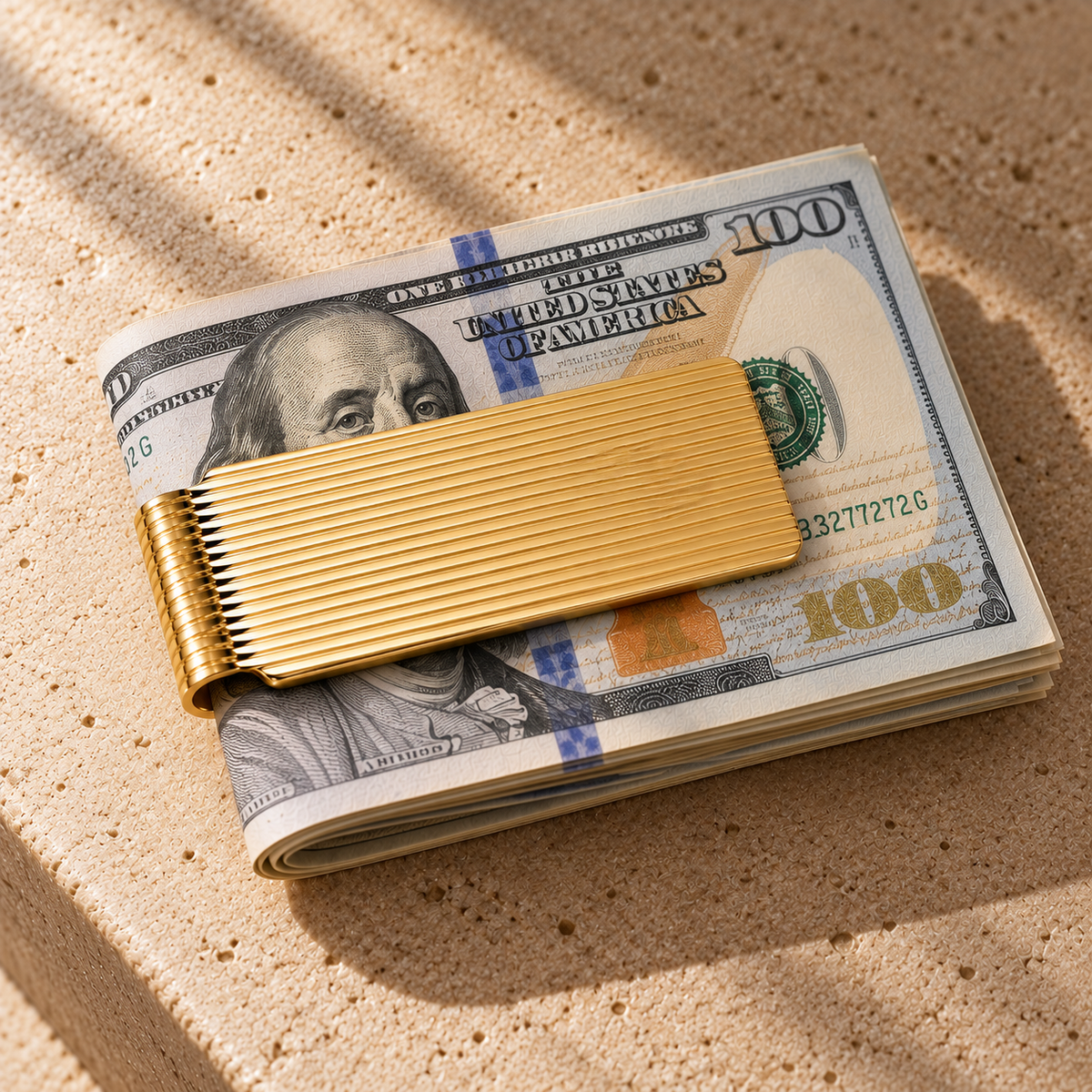 Grooved Money Clip ⬩ 14K Solid Gold