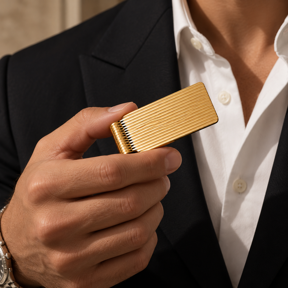 Grooved Money Clip ⬩ 14K Solid Gold
