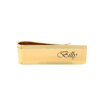 Grooved Border Money Clip ♦ 14K Solid Gold