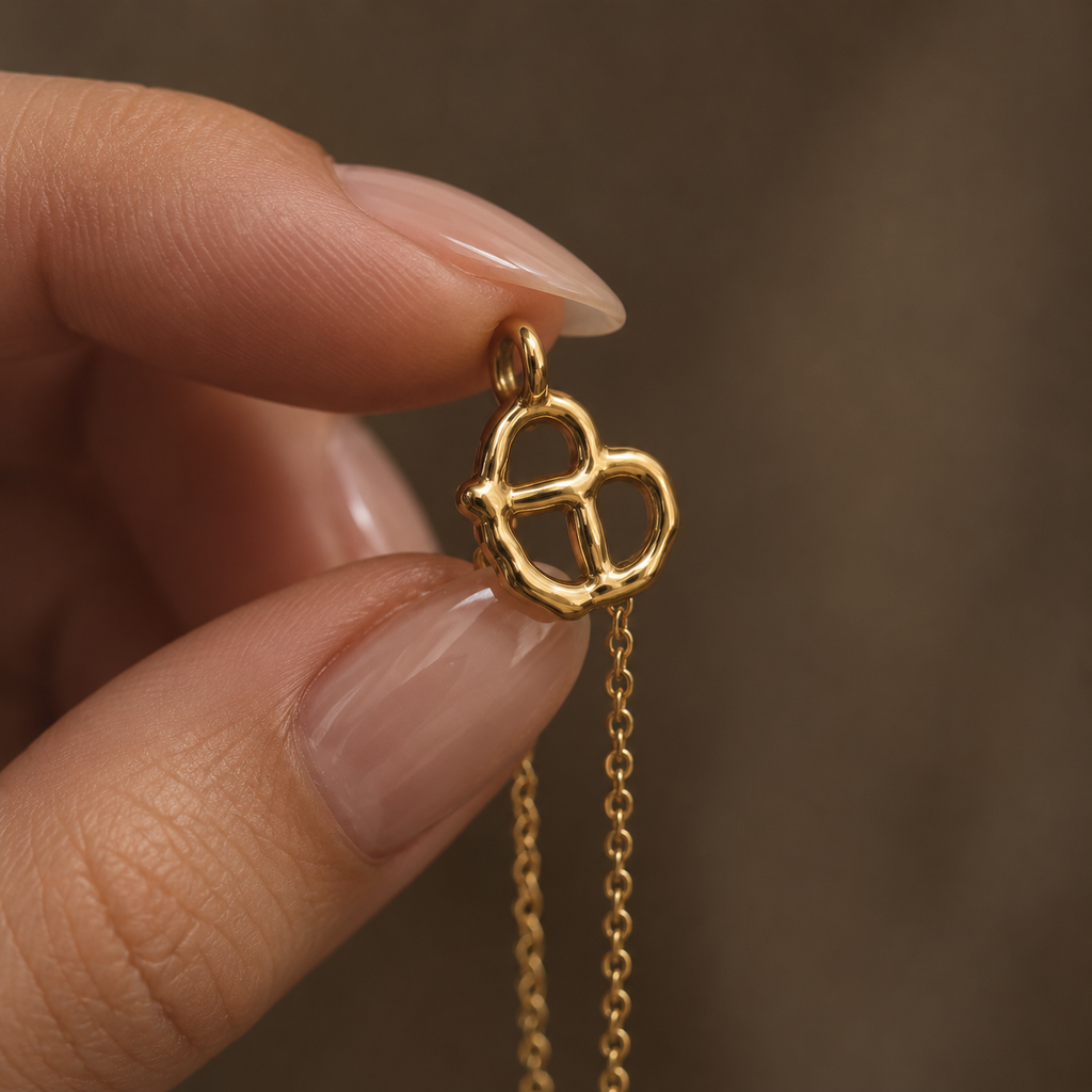 Pretzel Charm Necklace