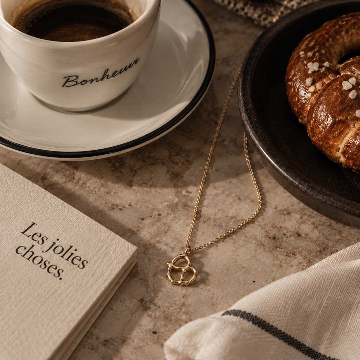 Pretzel Charm Necklace