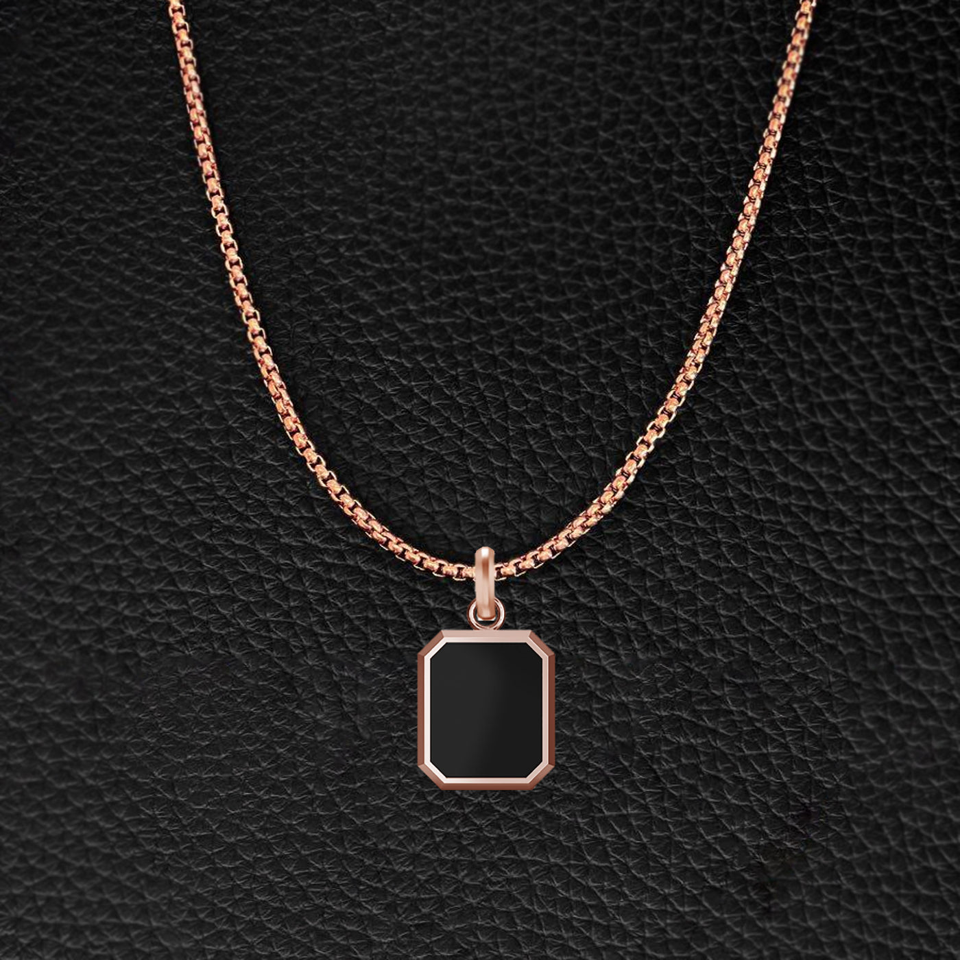 Large Emerald-Cut Black Onyx Amulet