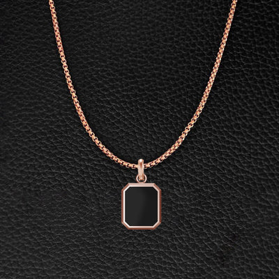 Large Emerald-Cut Black Onyx Amulet