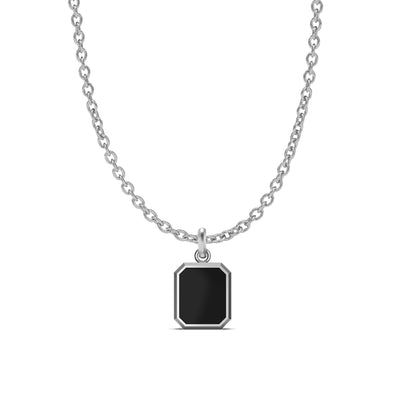 Large Emerald-Cut Black Onyx Amulet