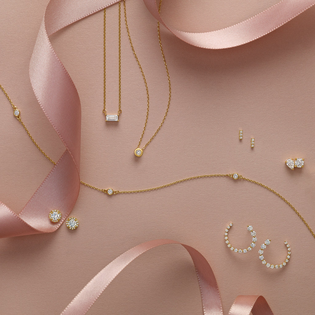 3-Station Bezel Lab-Diamond Necklace