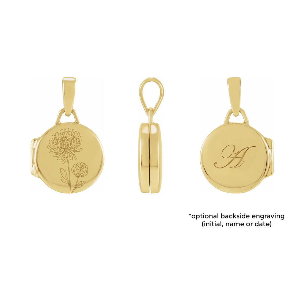 November ⟡ Round Birth Flower Locket
