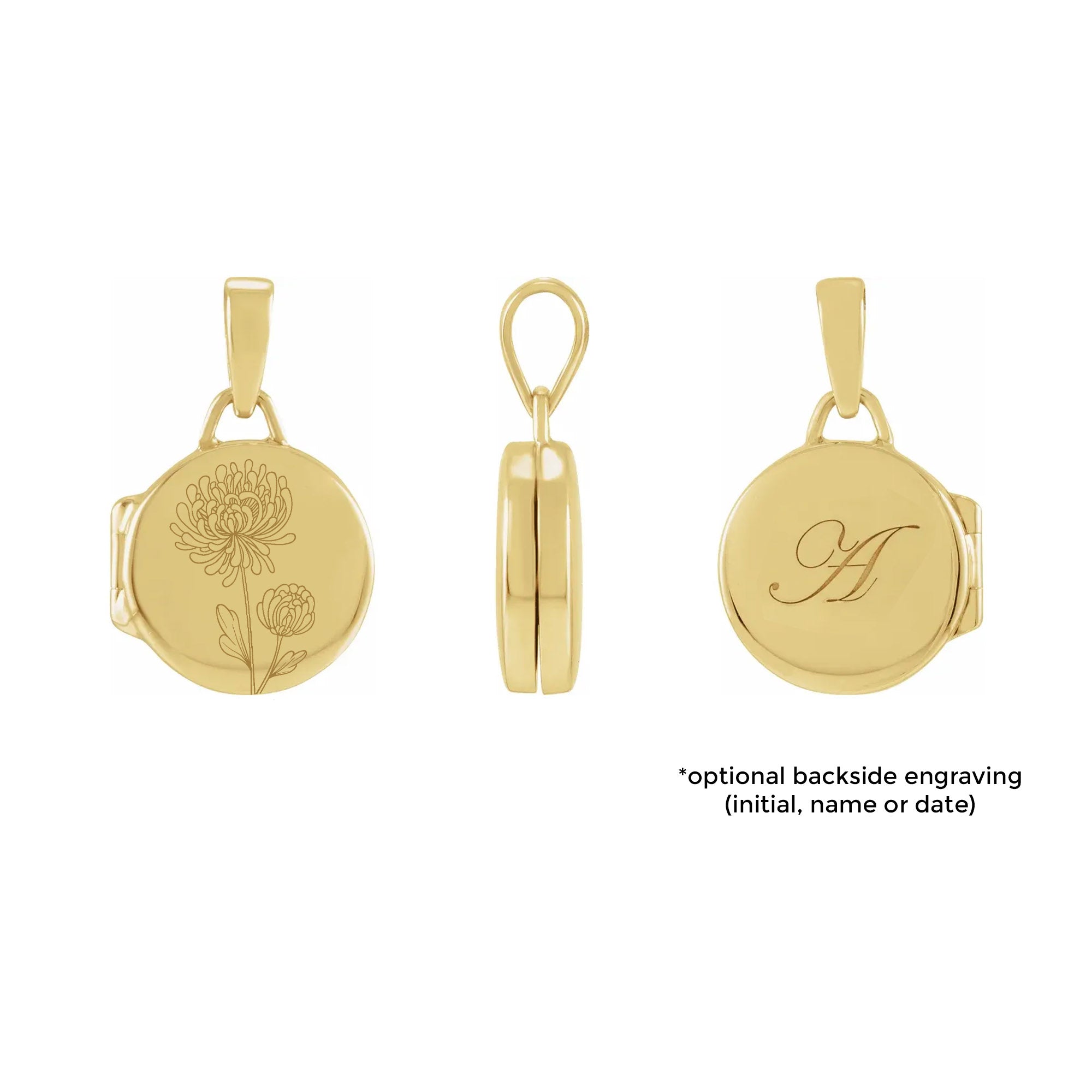 November ⟡ Round Birth Flower Locket
