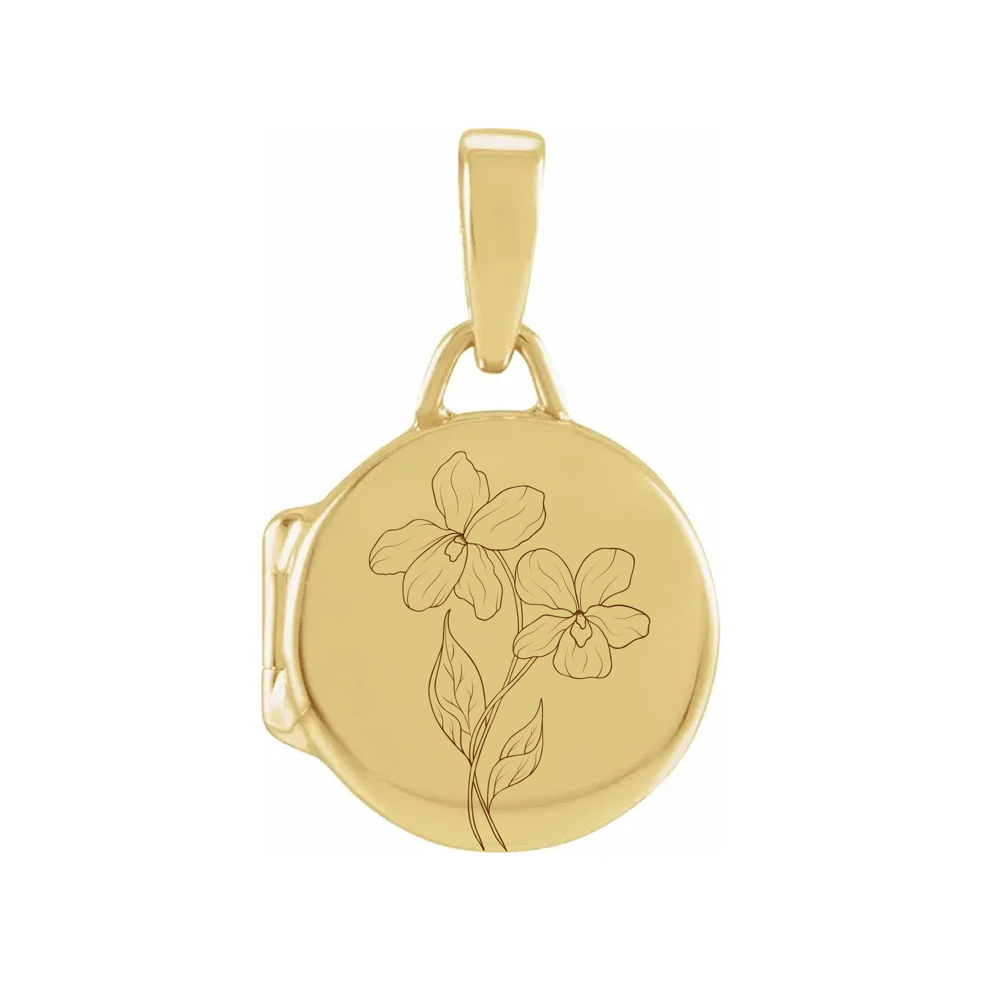 February ⟡ Round Birth Flower Locket