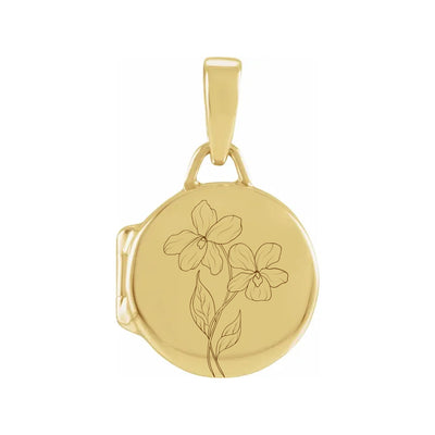 February ⟡ Round Birth Flower Locket