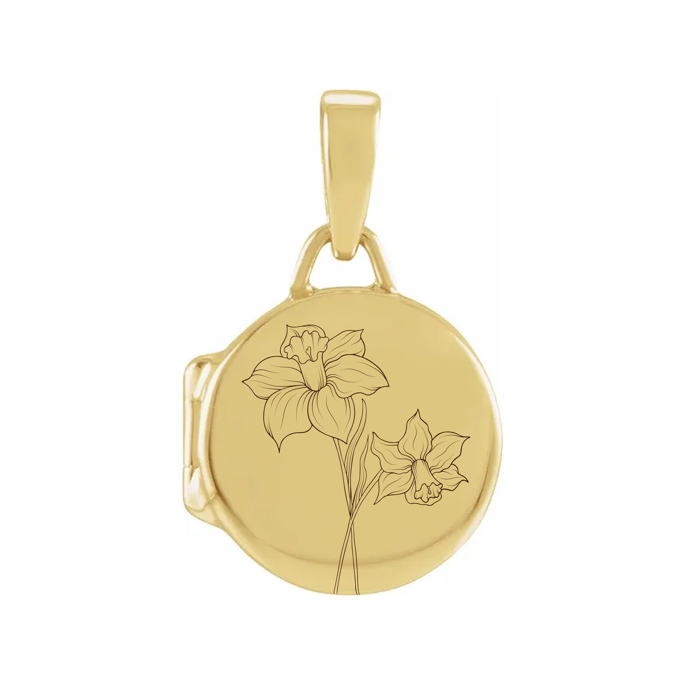 March ⟡ Round Birth Flower Locket