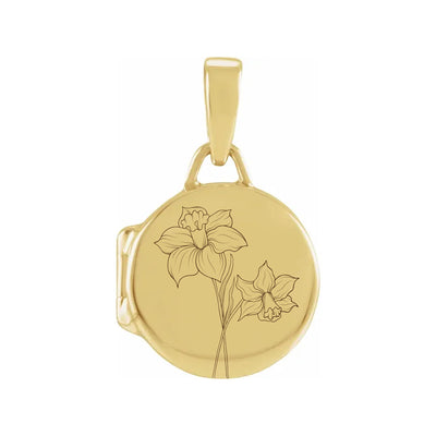 March ⟡ Round Birth Flower Locket