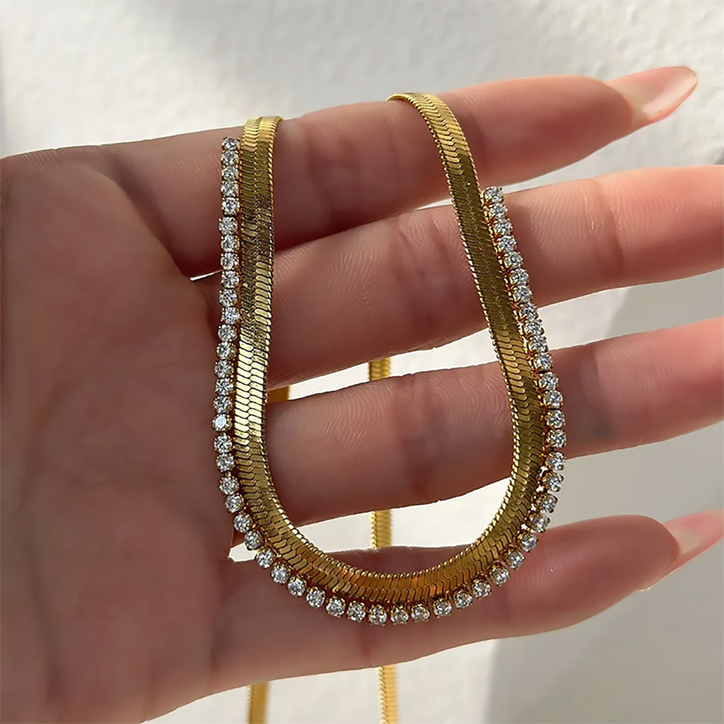 Lumière Herringbone Tennis Necklace