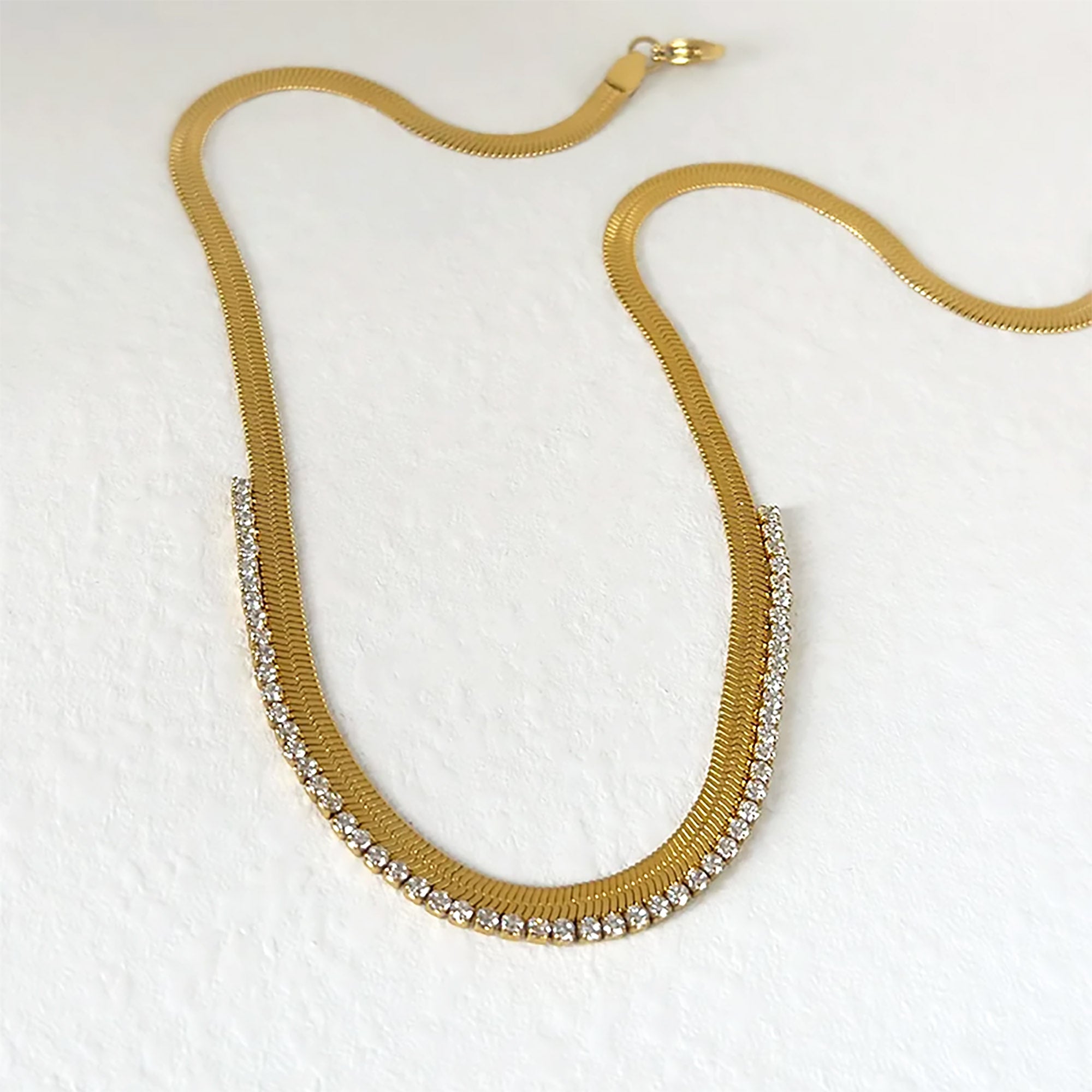 Lumière Herringbone Tennis Necklace