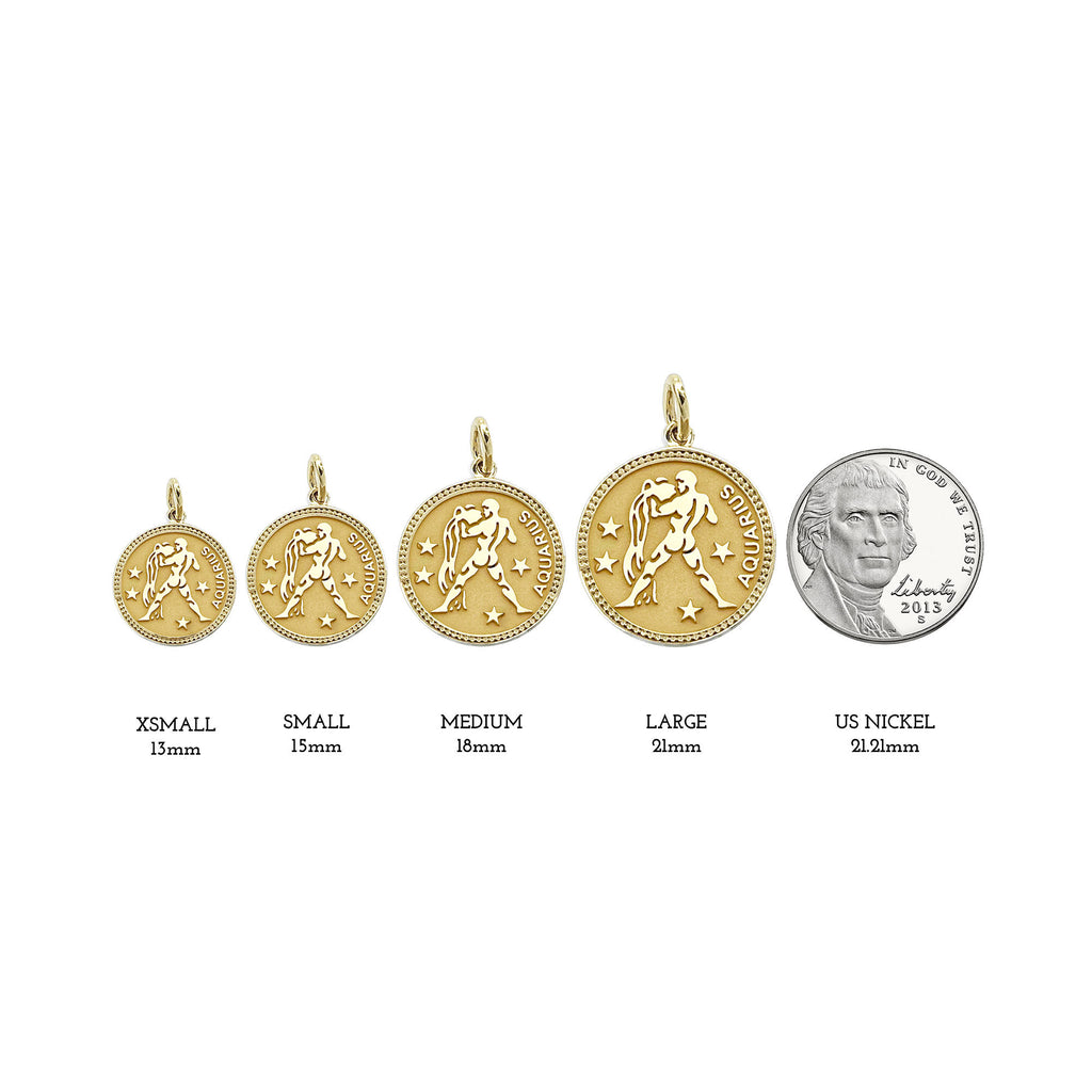 ASTRO ♦ Aquarius Zodiac Coin Pendant