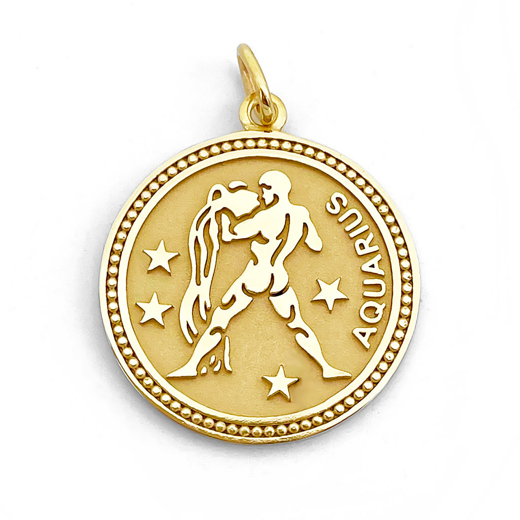 ASTRO ♦ Aquarius Zodiac Coin Pendant