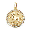 ASTRO ♦ Aries Diamond Zodiac Coin Pendant