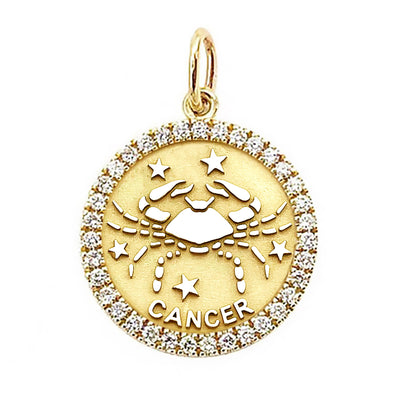 ASTRO ♦ Cancer Diamond Zodiac Coin Pendant