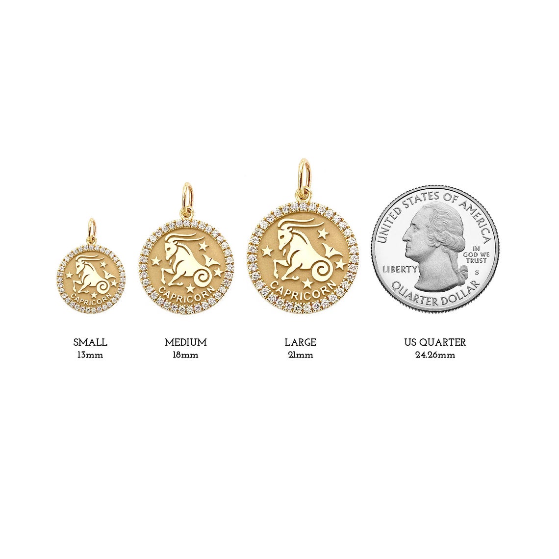 ASTRO ♦ Capricorn Diamond Zodiac Coin Pendant