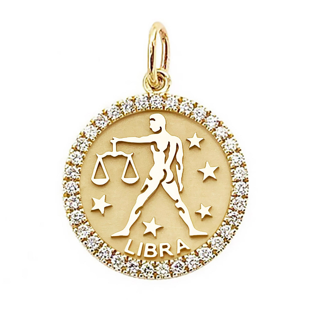 ASTRO ⬩ Libra Diamond Zodiac Coin Pendant