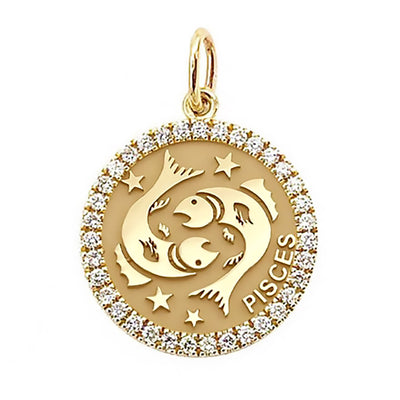 ASTRO ♦ Pisces Diamond Zodiac Coin Pendant