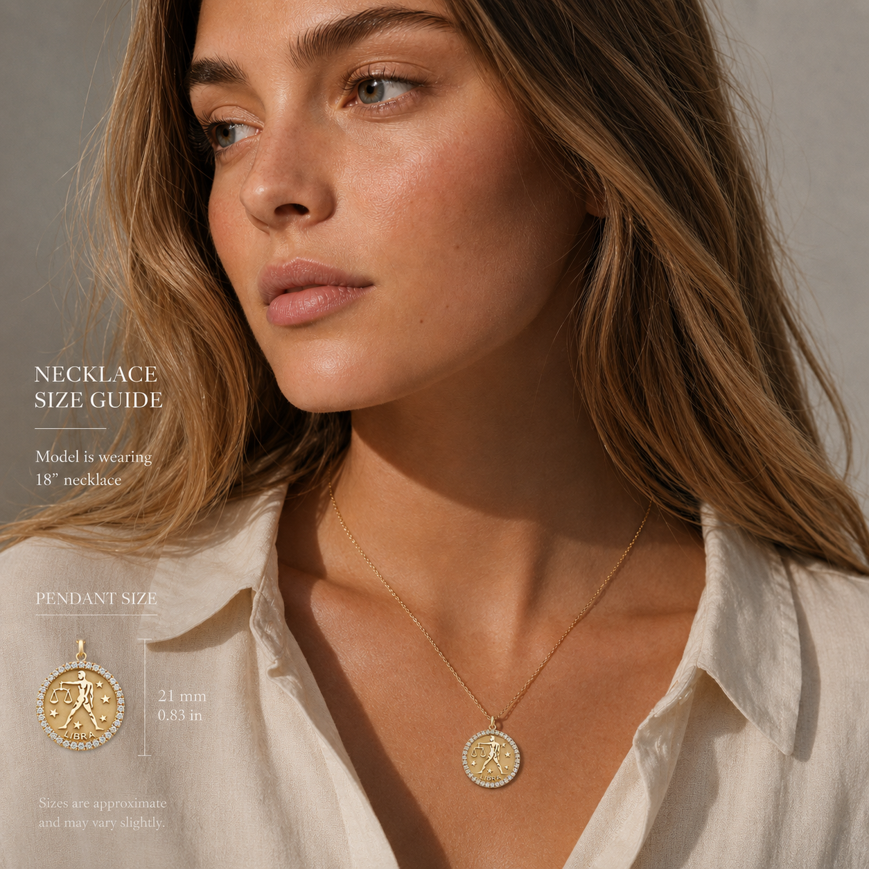 ASTRO ⬩ Libra Diamond Zodiac Coin Pendant