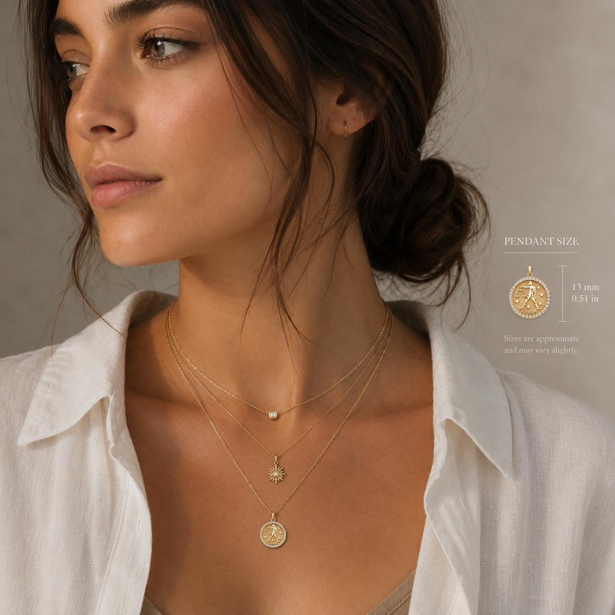 ASTRO ⬩ Libra Diamond Zodiac Coin Pendant