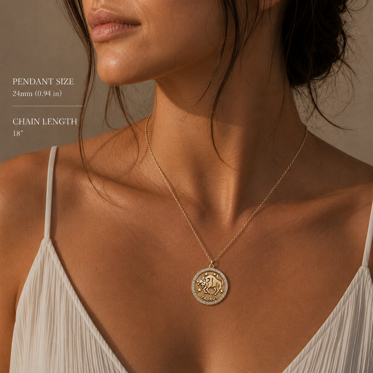 ASTRO ⬩ Taurus Diamond Zodiac Coin Pendant