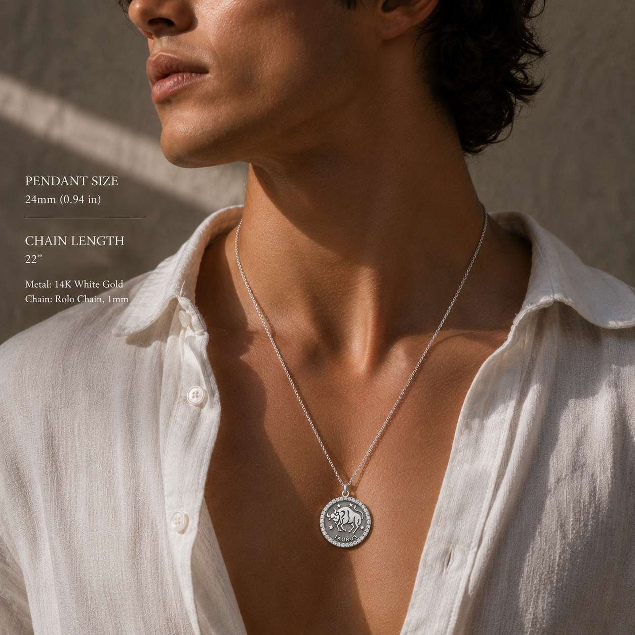 ASTRO ⬩ Taurus Diamond Zodiac Coin Pendant