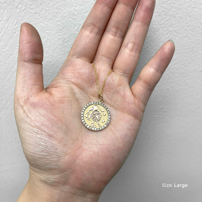 ASTRO ♦ Leo Diamond Zodiac Coin Pendant