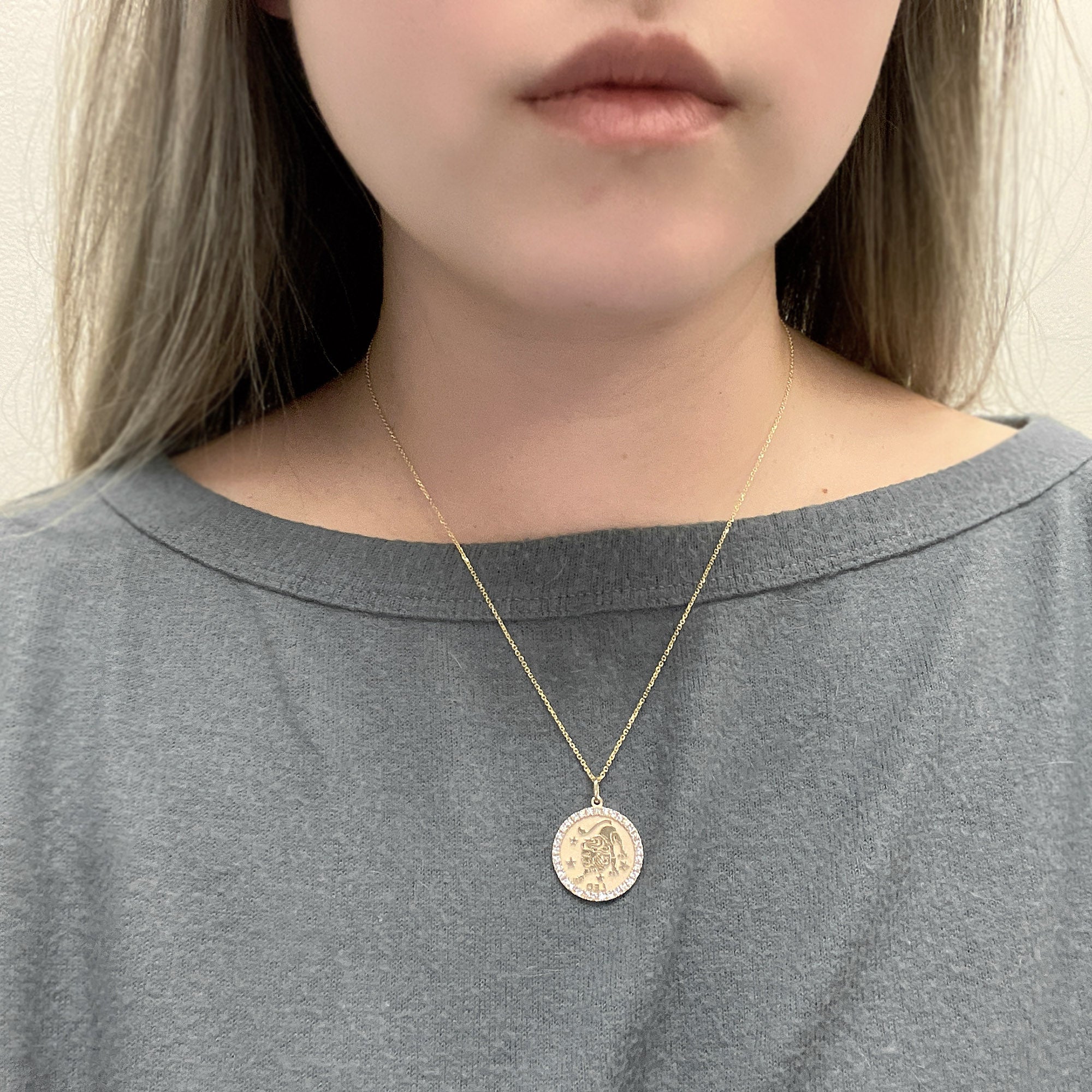 ASTRO ♦ Leo Diamond Zodiac Coin Pendant