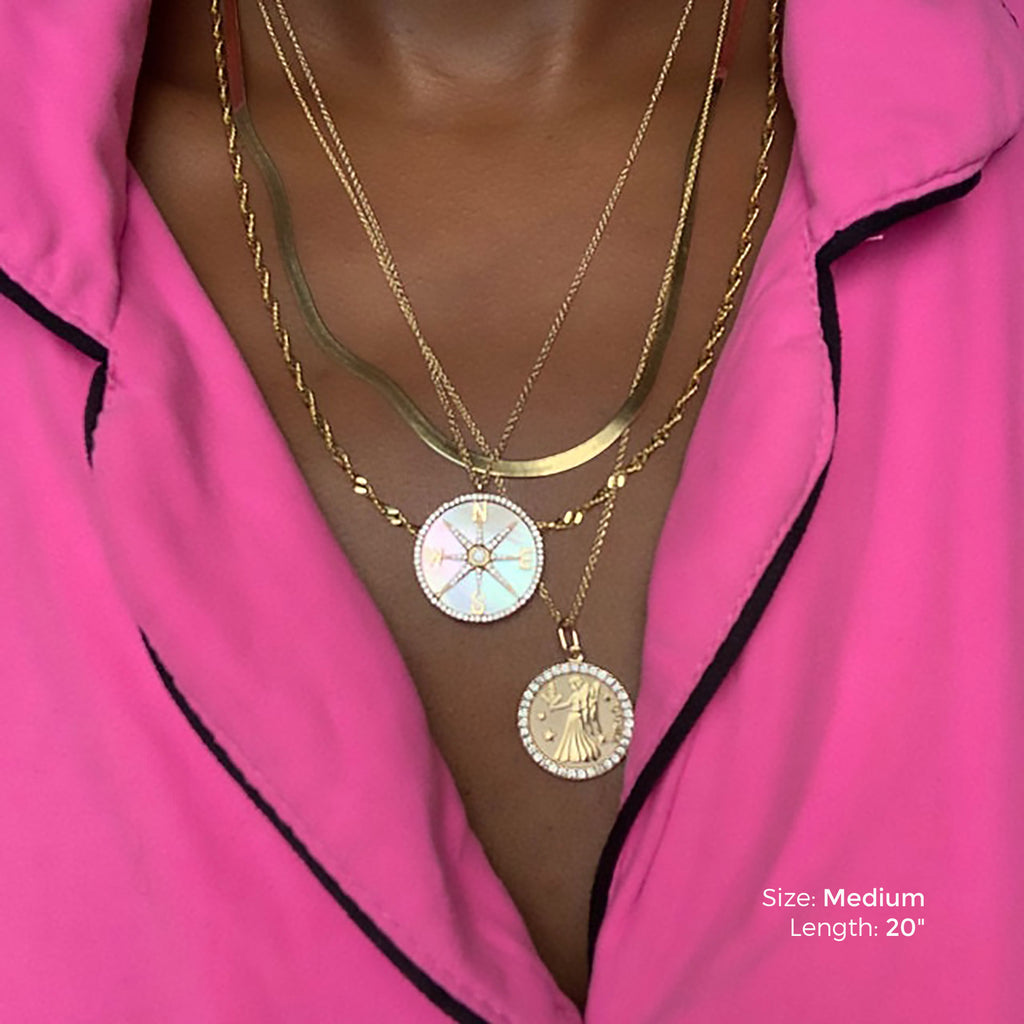 ASTRO ♦ Virgo Diamond Zodiac Coin Pendant