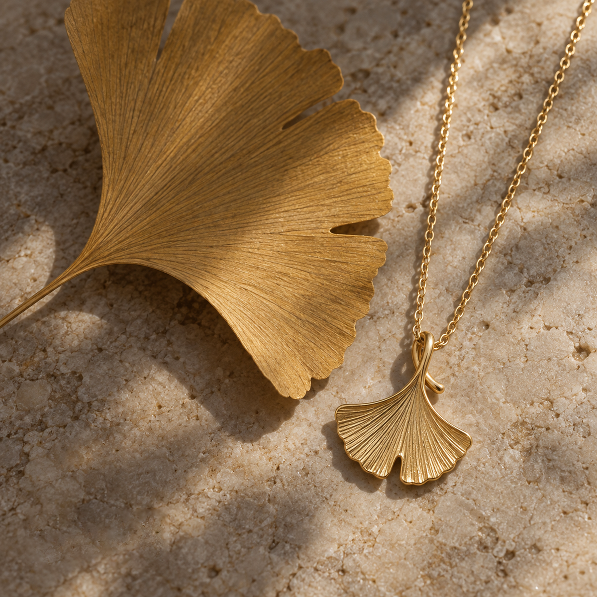 Longevity Necklace ⬩ Ginkgo Leaf