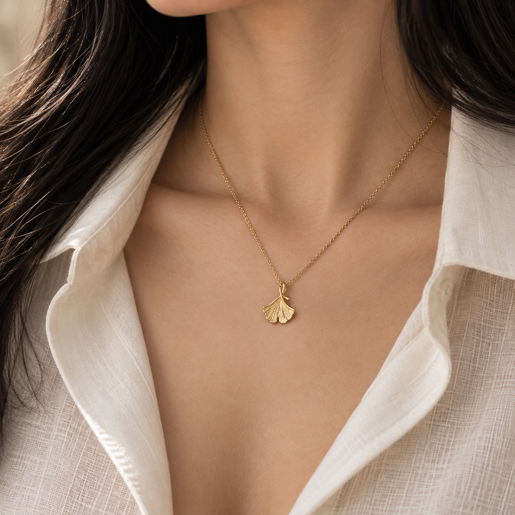Longevity Necklace ⬩ Ginkgo Leaf