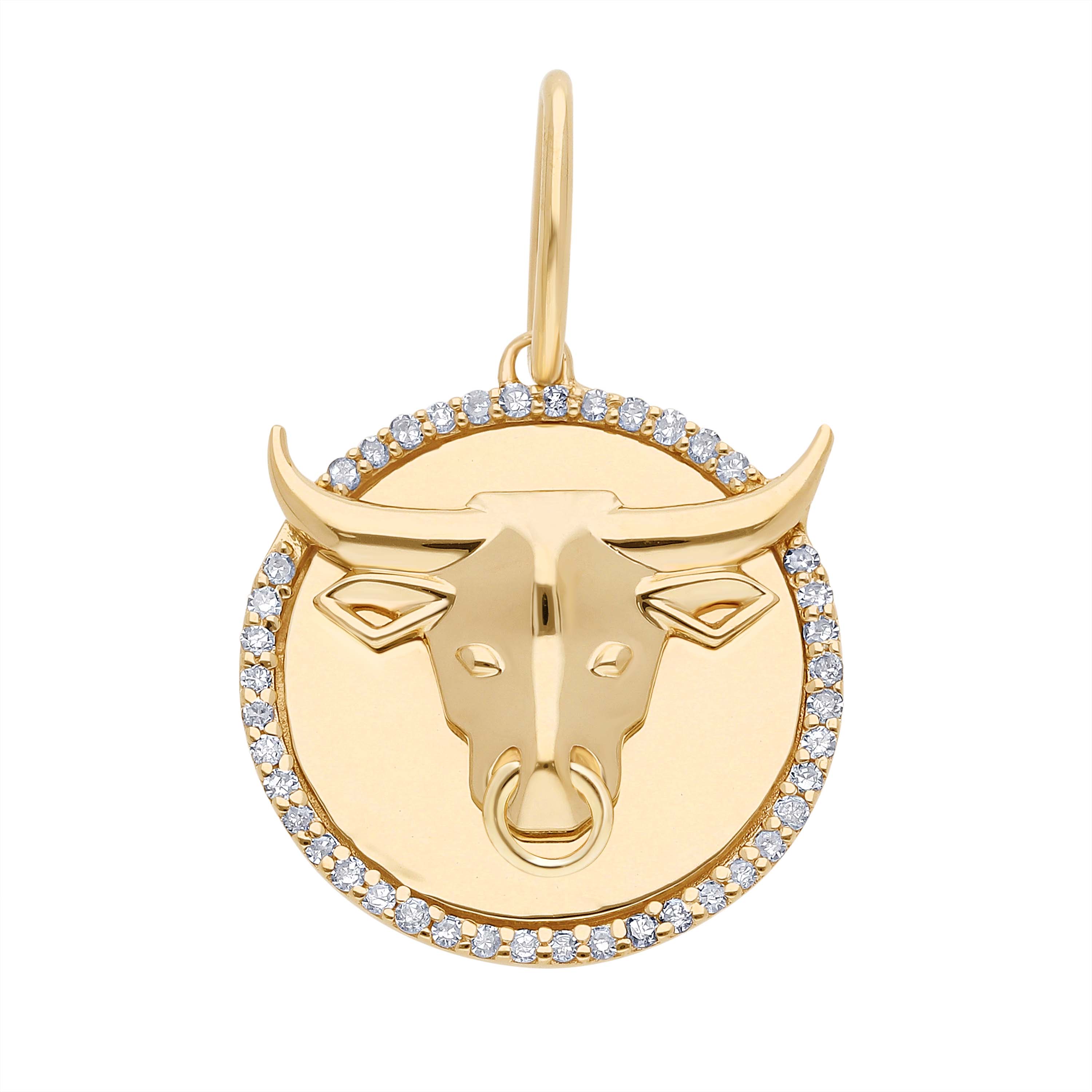 TAURUS ⟡ Edge Diamond Zodiac Pendant