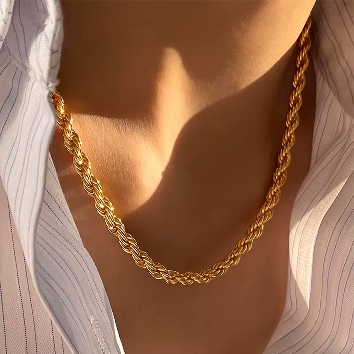 5mm Diamond-Cut Rope Chain ⟡ Lightweight