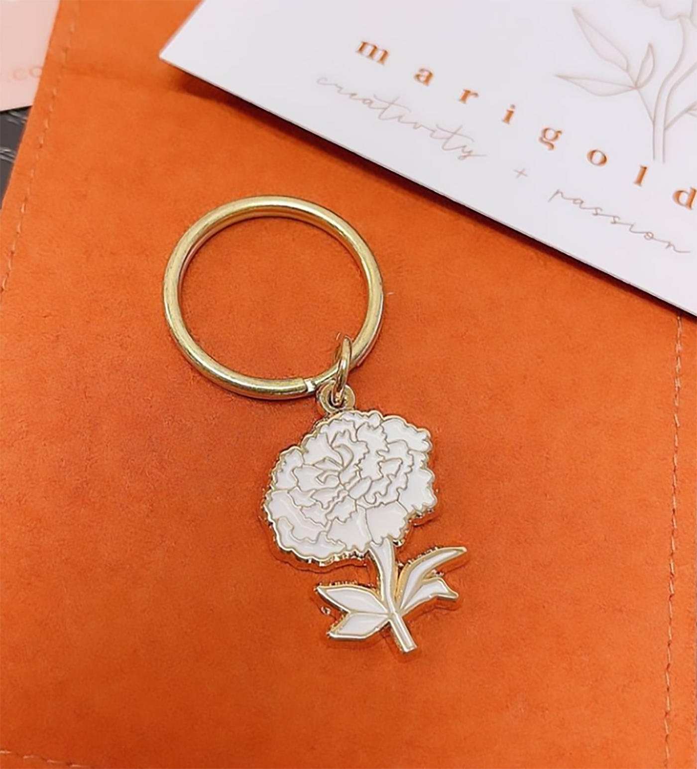 October Birth Flower Keychain (Marigold)