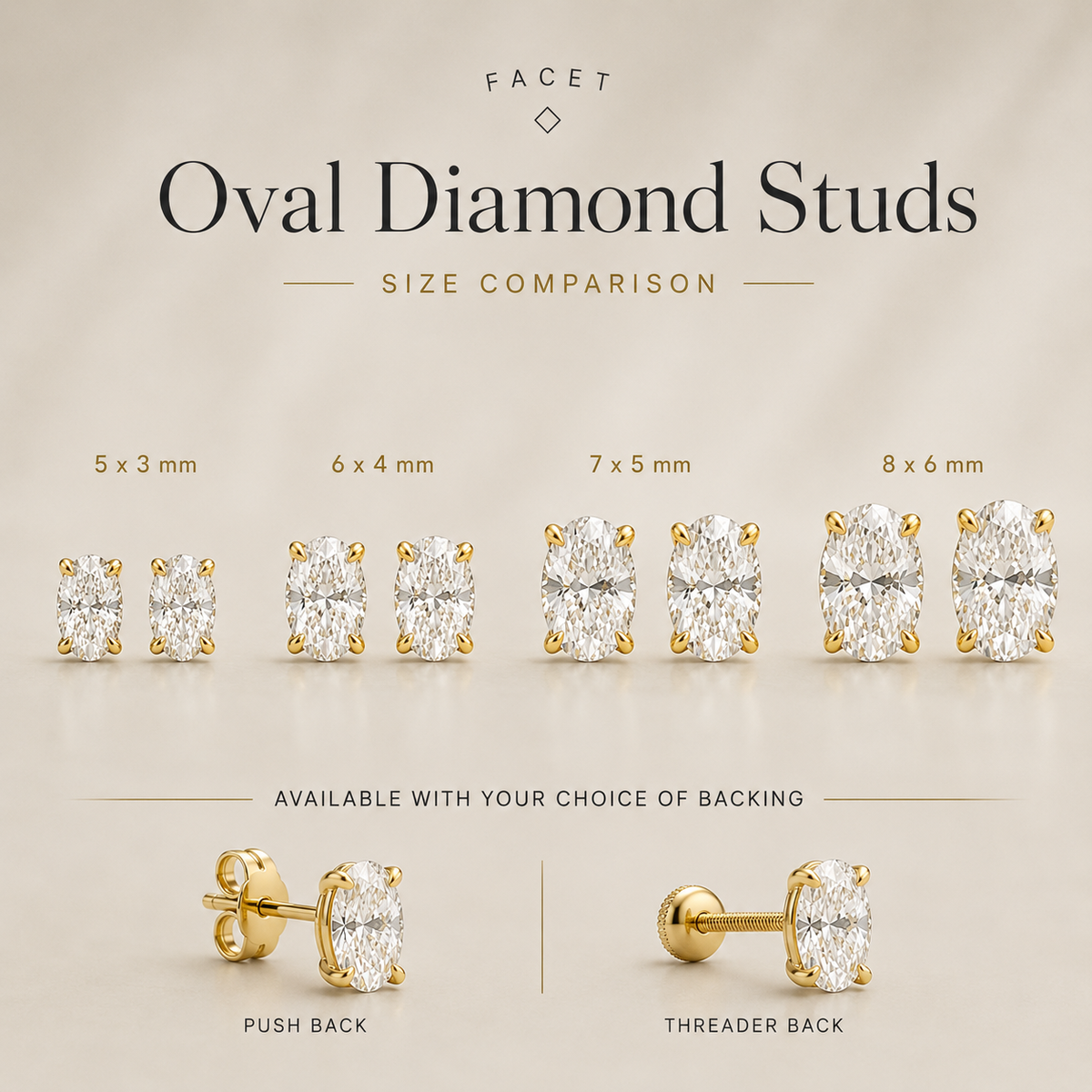 FACET ⬩ Oval Diamond Studs