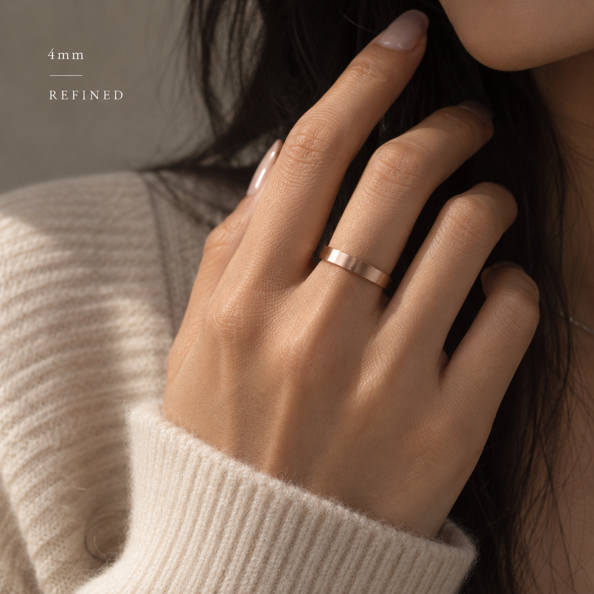 Classic Tungsten Band ⬩ Matte Rose Gold