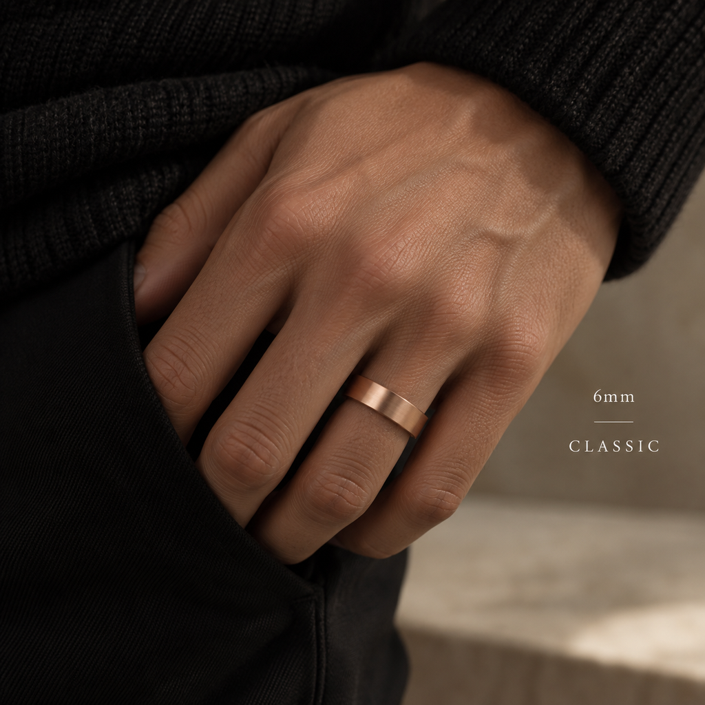 Classic Tungsten Band ⬩ Matte Rose Gold